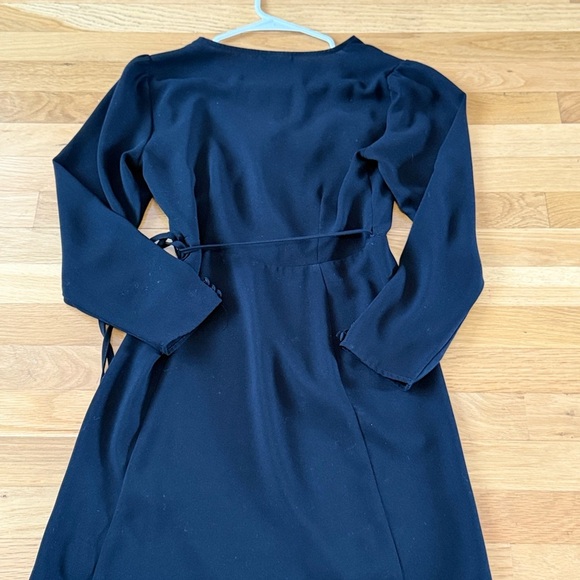 Topshop Black Crepe Wrap Mini Dress - Picture 6 of 7